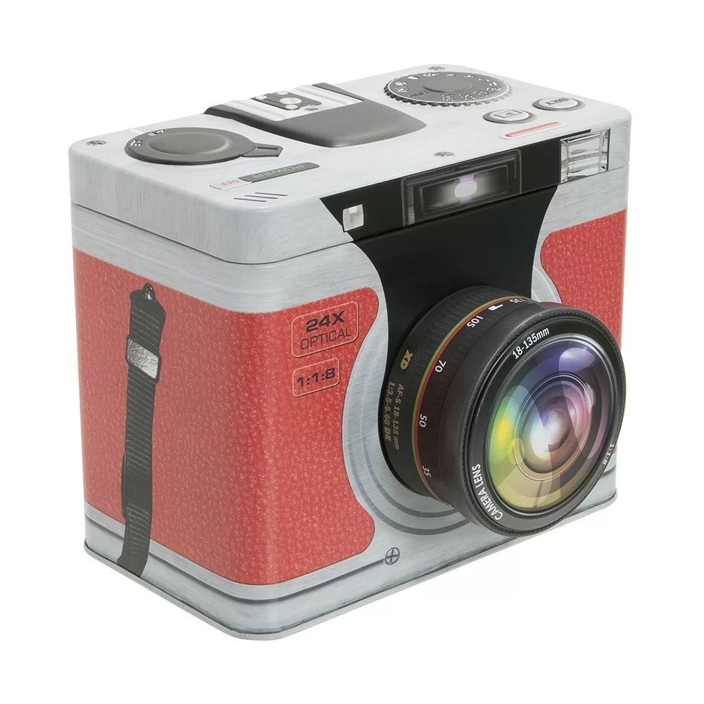 Câmera Fotográfica Metal Caixa Vermelha 