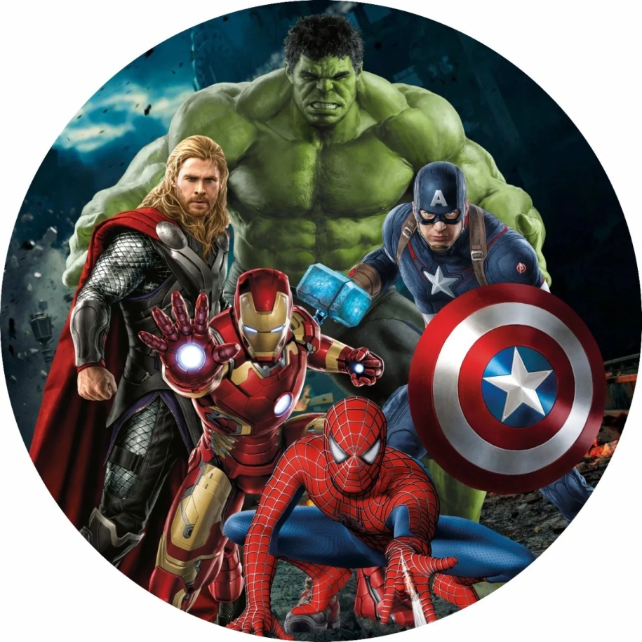 Painel Tecido Redondo Avengers