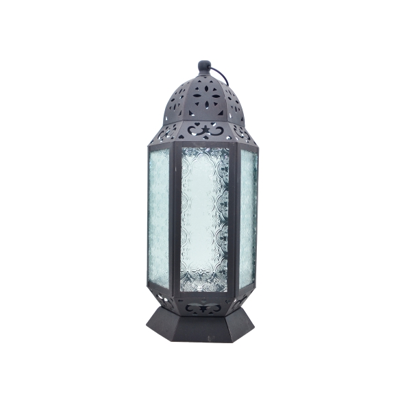 Luminária - Lanterna Cinza com Vidros 