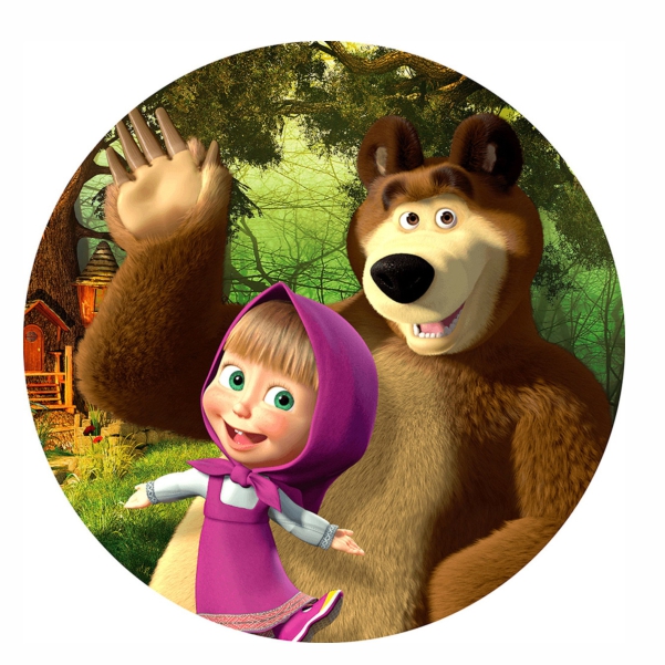 Painel Tecido Redondo Masha e o Urso