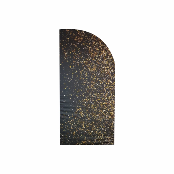 Painel 2x1 gliter preto-dourado meia lua