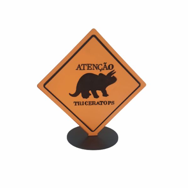 Placa dinossauros laranja