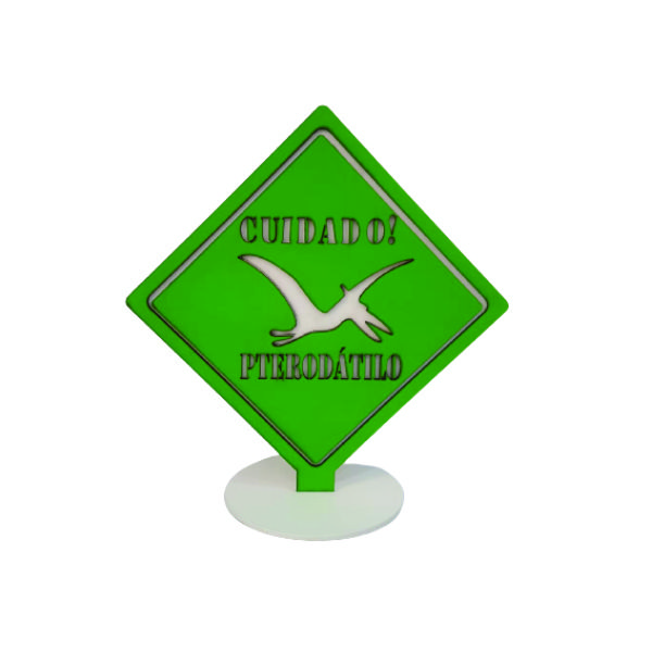 Placa dinossauros Verde