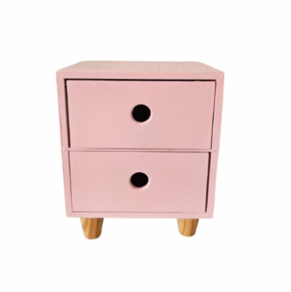 Cômoda rosa duas gavetas