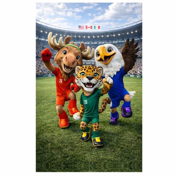 Painel 2.50 X 1.50  Copa 2026 Mascotes 