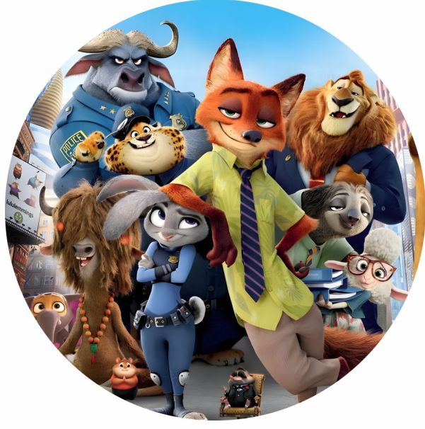 Painel Tecido Redondo  Zootopia